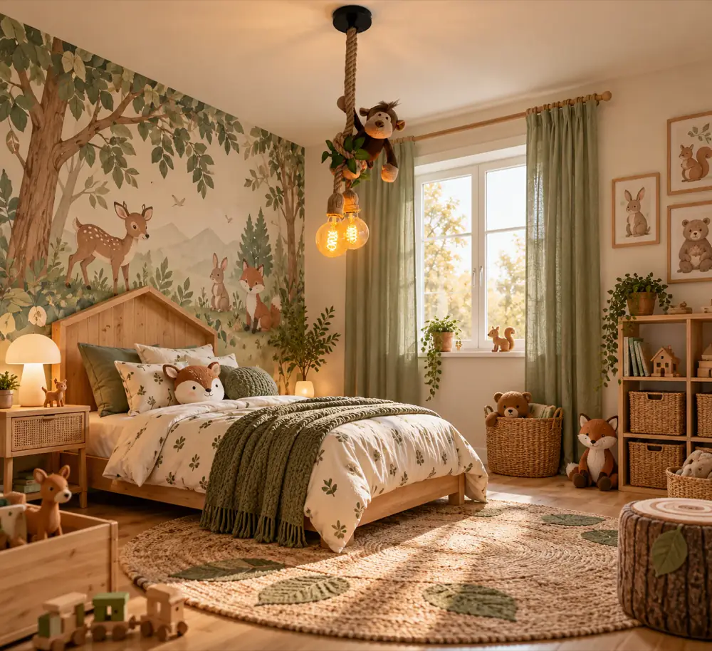 Aap plafondlamp in de kinderkamer