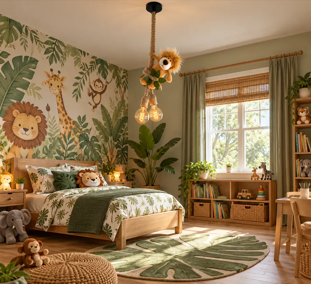 Leeuw plafondlamp in de kinderkamer
