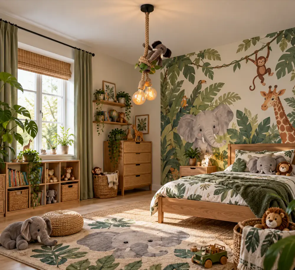 Olifant plafondlamp in de kinderkamer